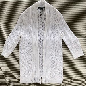 89th & Maddison Classic Crochet Sweater with Open Front, Ribbed Cuff Sleeves